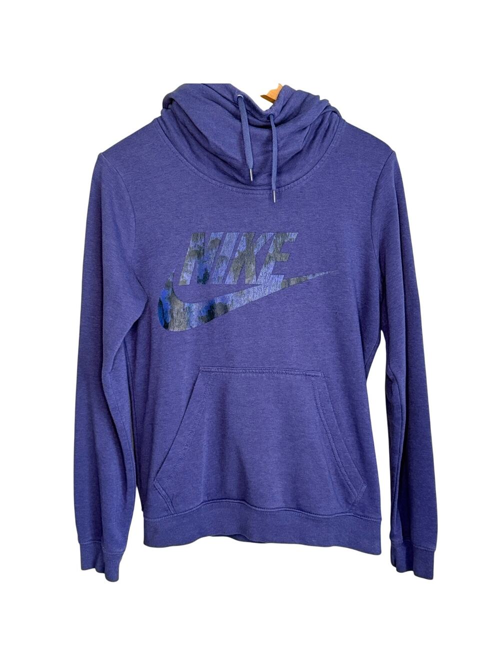 Nike Purple Hoodie Sweatshirt Cowl Neck Camo Swoosh Women’s Small